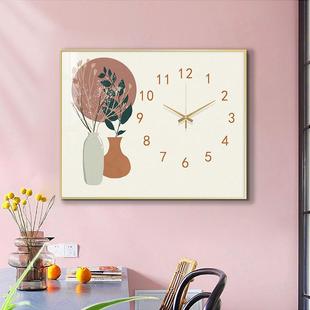 植物瓶子时电钟箱装饰画表带钟表免打孔遮挡配电箱KYX总开电关闸