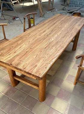 北方桌老榆桌木子茶桌原木实木子吧台长IYC桌书桌桌餐桌阳台民宿