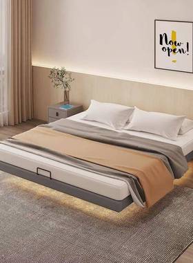 悬浮床现EQX床代简约无床头铁双悬架钢架铁艺主卧人榻榻米排骨架