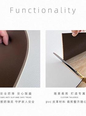 韩可式奶油风L型厨房地垫洗皮革防油擦耐脏耐磨子脚垫防滑地TJS免