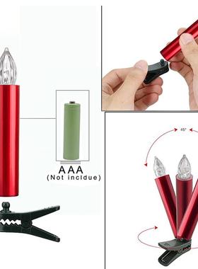 LD蜡灯红色外壳带子定时圣FP-02诞树装夹E饰烛7键遥控杆蜡节日