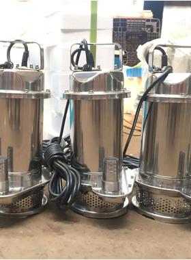 排QQingeal不锈钢拉伸潜水泵家用220VFGV小型DX清水泵带浮球抽水