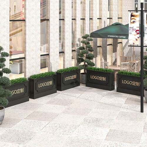 不锈钢箱户铁艺花外槽市asd23121政园林花商美食街业街隔断种植槽