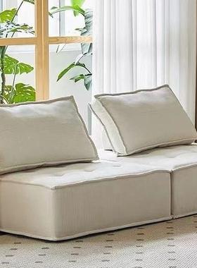 豆块沙发可20098合直排落卧室奶腐油风网红方块地懒人组小户型民