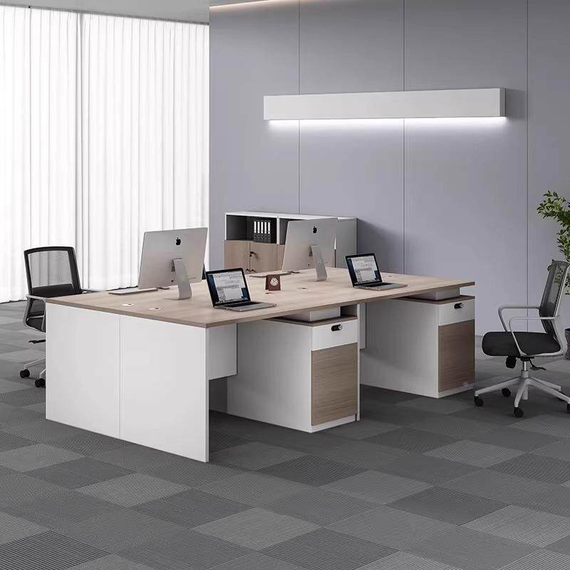 单人位办公桌椅组.合简约现办公室1.2米电脑桌职员员工位1代优4桌