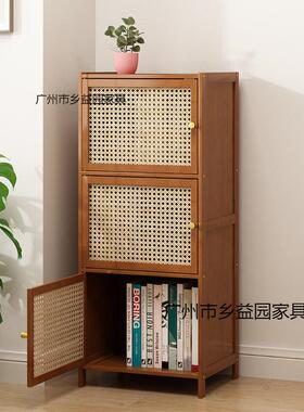 门书柜带置物架多层收纳简易储物柜厅展示视柜子客书架QXR靠墙电