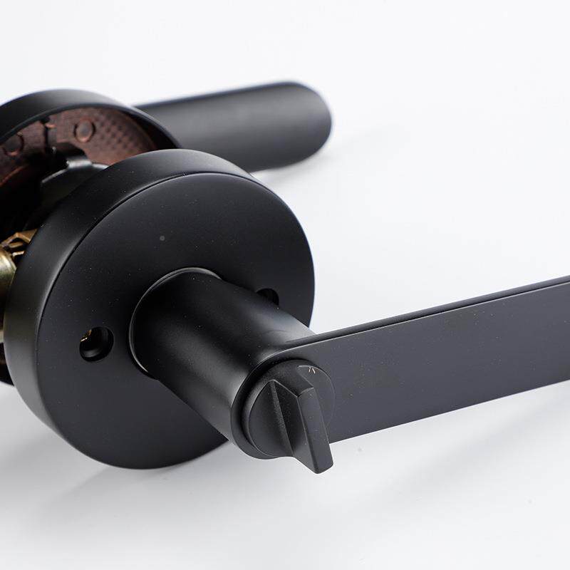 锌金执手锁酒店房间浴式室门锁欧合电简约执HGK手锁镀机械门锁