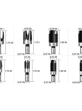 开孔工具2件套装宝塔钻中心冲尖三EXX钻6五倒角器木塞钻刃全套