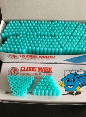 球英文M6M8塑料胀管牌蓝色加厚胶塞胶膨粒膨胀栓M6x26mm全新料支