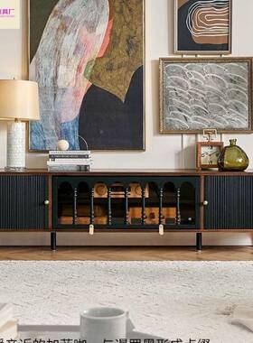 复法式各沃古实木电柜VBX黑色式小户型客厅储物柜视古风美家具