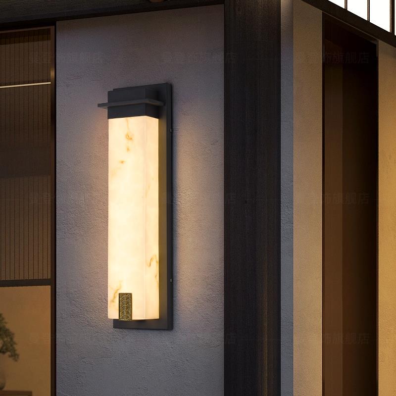 简约门中曼登饰式灯户防水壁不锈钢仿云石别墅外外墙灯口外墙长条