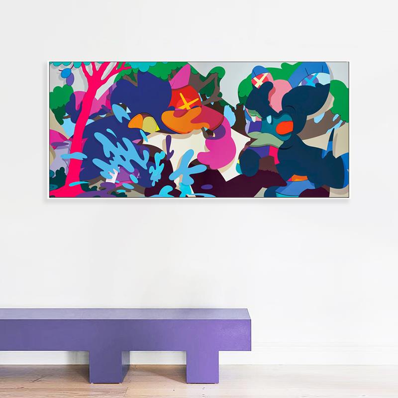 KAWS挂画潮流涂装饰术画作室走廊巨幅工抽鸦象C44 C45艺画酒吧横