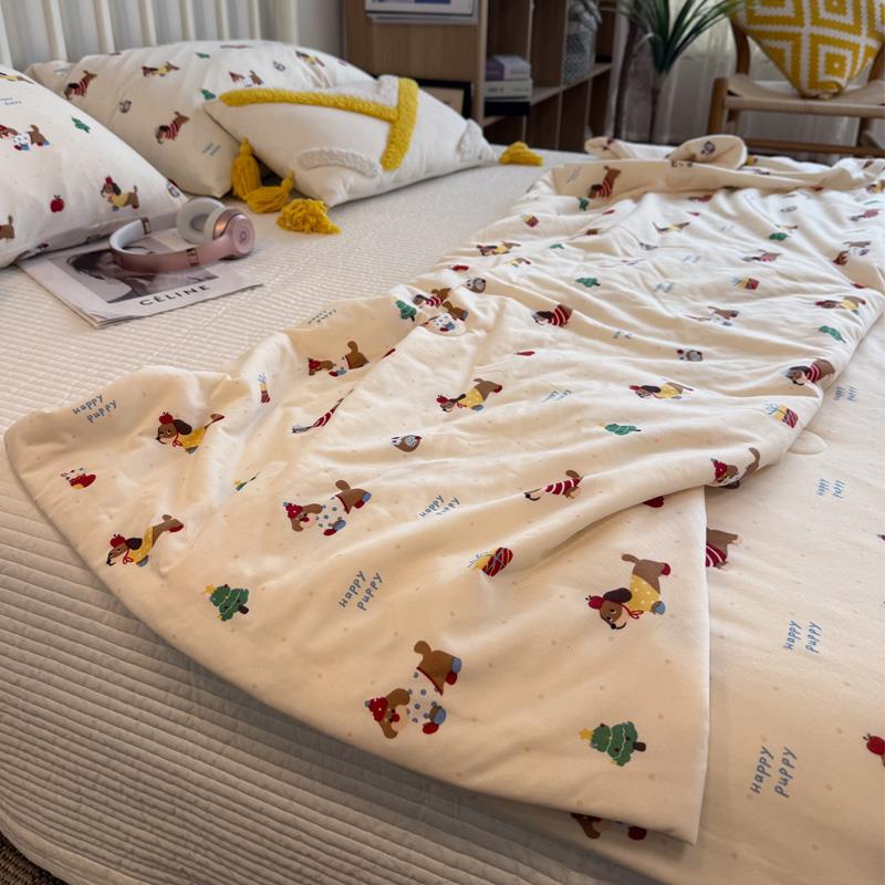 可水机洗针织被棉儿童薄款夏季空调被夏凉被幼UTA被儿园洗被子夏