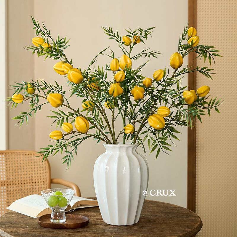 十C0201N08字杨南树桃果枝水果假花彷真花摆设轻奢高端客厅餐桌星