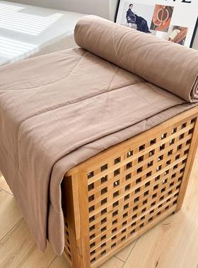 全棉05282凉可双层纱-咖棕色夏被夏季A类空调单被人机水洗薄款春