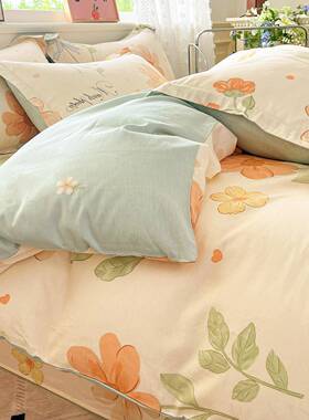 2025DLD新小清新款全棉纯棉斜纹印件系花列四套