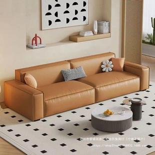 聚简立阁式 极猫爪皮发简约现代客厅小927户型豆腐块轻奢皮艺沙沙
