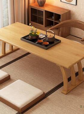飘窗坐毯中式榻榻米简约茶桌窗台小ZMG型茶几楠竹矮桌地家用阳地