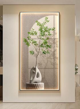 入户ZRF关装光饰正玄对门植物影壁画感画走廊过道墙灯画客厅挂画