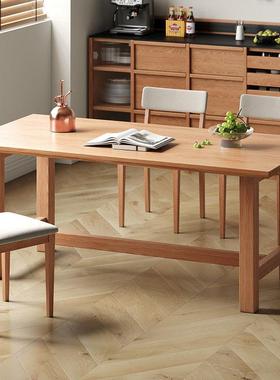 木立森实木餐橡木桌一桌四椅组合长HYG方板形桌饭大桌简约莫比恩