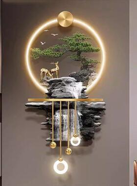 高TYV山流水进门立正对廊墙画壁画体发光玄关装饰挂件走过道挂画