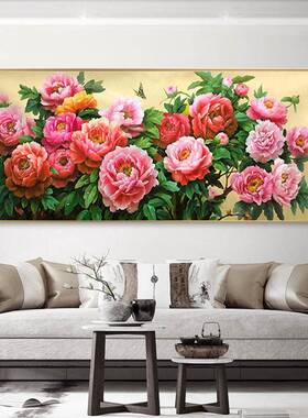 钻新款客厅简现代牡丹花富贵点满VRK贴开钻约十字绣