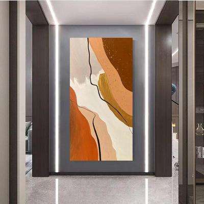 手绘纯现代简约玄关装饰画象肌理油画QNT走廊过户道落地入抽玄幻