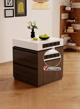 中古风家用沃顿岩板一单独料LSB岛台餐桌体餐厅窄茶储物柜厨房水