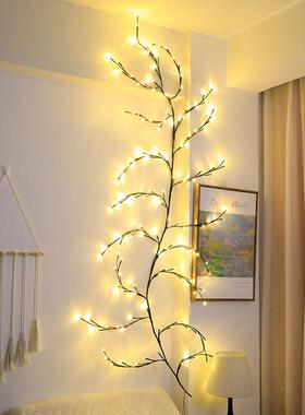 LD树枝藤条灯灯仿GIE真E枝条可弯曲造型灯房间墙装饰灯氛面围灯彩