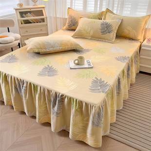 202新款 全棉公主风床裙KWS件纯棉加厚床罩套床垫保单护防5尘