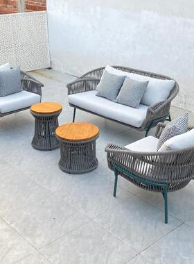 户外沙发庭院躺露台组阳台藤椅沙花园茶几床酒店民宿庭院PXQ藤编