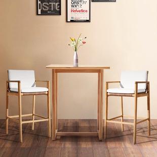 户外桌椅实木ZDX藤编高凳别阳休高脚椅室外花墅园闲防水台柚木台