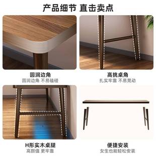 全实木书桌电脑桌学生写字桌双人学习桌橡胶木家用办公桌子工作台