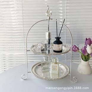 式 金属折叠二层蛋糕架架下午茶点心水果盘2286婚庆甜品台欧摆台示