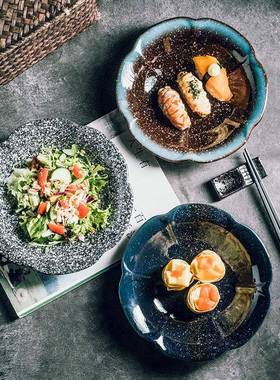 创意陶瓷玉兰盘菜餐花日式简约厅盘子深盘RQN菜盘凉盘泡菜盘点心