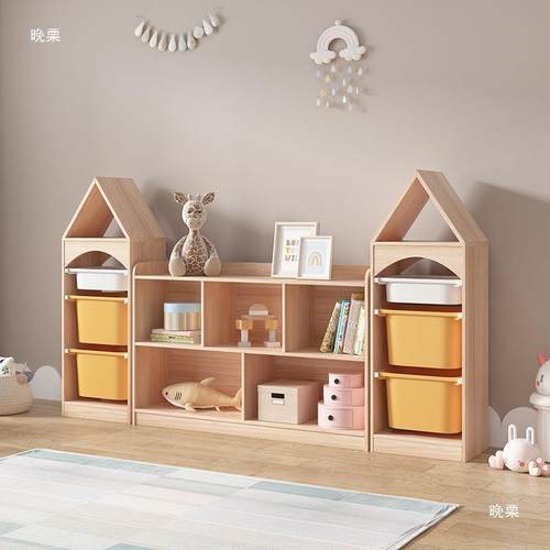 儿童玩具收纳架宝宝多层置EMP法物架整木理分类柜大容量舒特储实