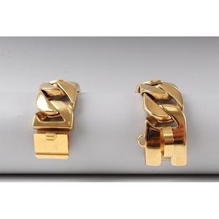 型不锈钢金狗链项圈可调节脖002圈超宽中大犬属法斗恶霸斗牛狗圈