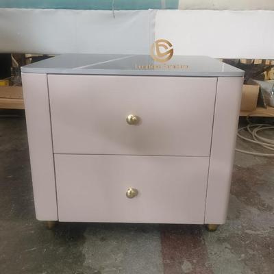 轻奢床柜实木抽皮艺床头边金易清洁可柜选皮色储物移NTW动五小边