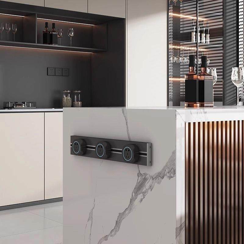 S桌JN轻奢岩板岛客厅家用IMJ隔断餐大理石吧台台一体厨房开放式中