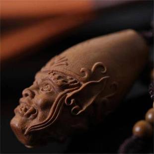 【黑白无常】老山檀香木雕车钥匙扣挂件配饰文玩手捻盘玩把玩件