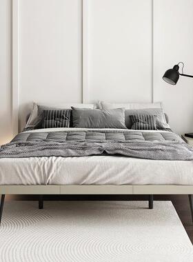 意式ONZ极简无床头床架轻代奢榻床榻米人皮现简约无靠背高双脚实