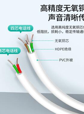 迈拓矩2芯股4芯单MT-DH241圆形维整卷电话线1001米环保新料MT-DH2