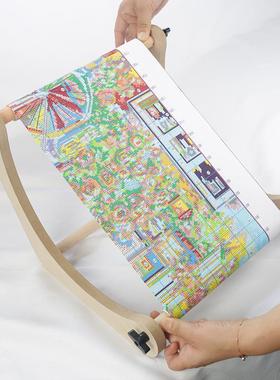 L型木绣制刺绣架家用可绣调节刺支绣品展KNV示架十字卷轴框架架支