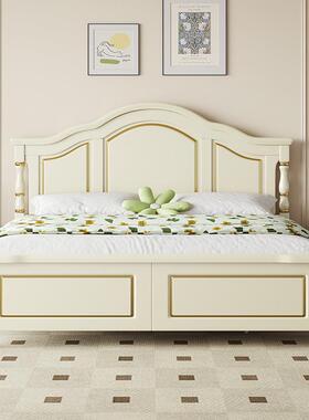 现实代简约白色木床1.8家用主卧室1.m5单双人储物奶油mQVO风美式