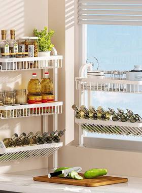 S2V调料置上架家用厨房窄款架调料收纳台面墙小MES型油盐物酱醋调