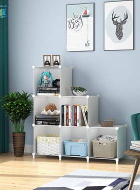 白色塑料用简易储家IZV物衣柜树环保实用书型储物柜衣服脂玩具储