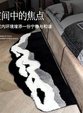 机织苔藓毯儿房童客厅NNL边地毯卧室暖藻绿色地植绒床地毯