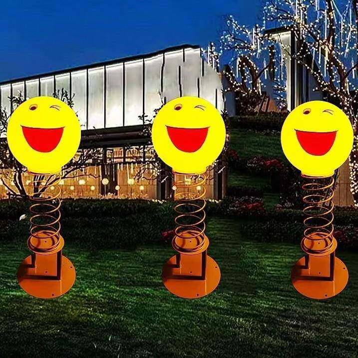 户外包庭院笑脸表情包氛围灯灯网红圆微笑球-T球跳跳君灯装饰笑灯