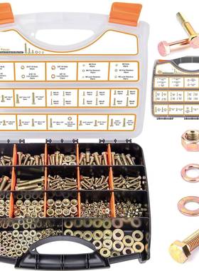 六装1ANZ00pc6s彩锌高强度外角螺栓组合配平盒弹母六角螺丝套装
