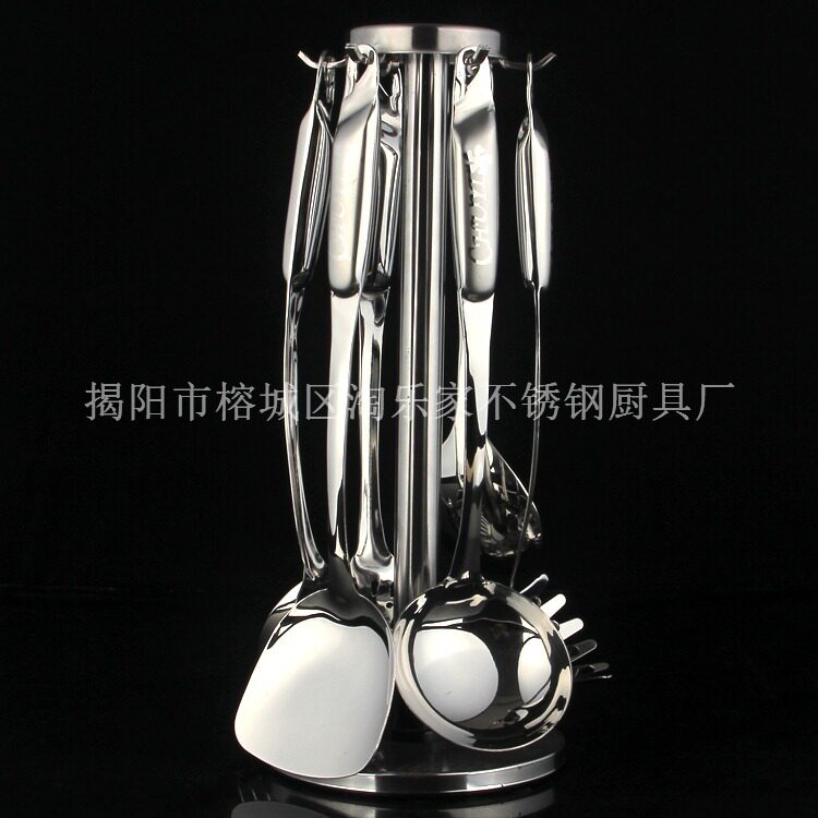 3厘无磁厨艺空心柄不锈钢厨具套装 厨房铲勺漏餐厨用具天鹅厨具柄